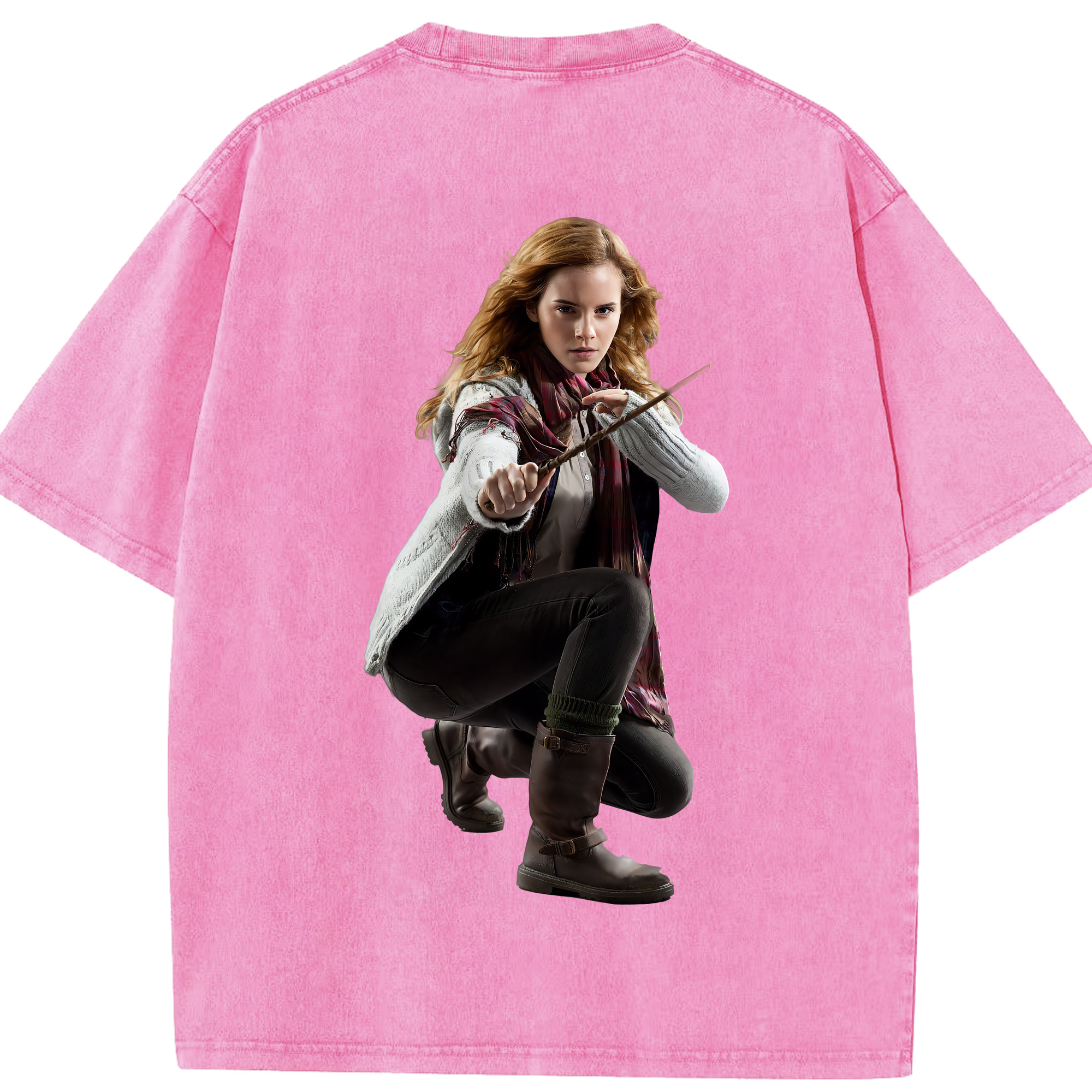（画像用） Harry Potter ハリー・ポッターシリーズ 綿100% ヴィンテージ風 半袖Tシャツ（背面プリント）